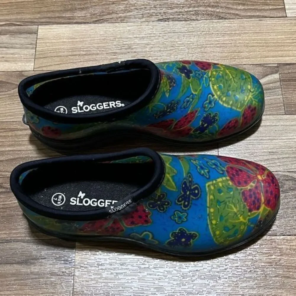 Sloggers Women's Waterproof Rain‎ and Garden Shoe Slip on Midsummer Blue Size 7